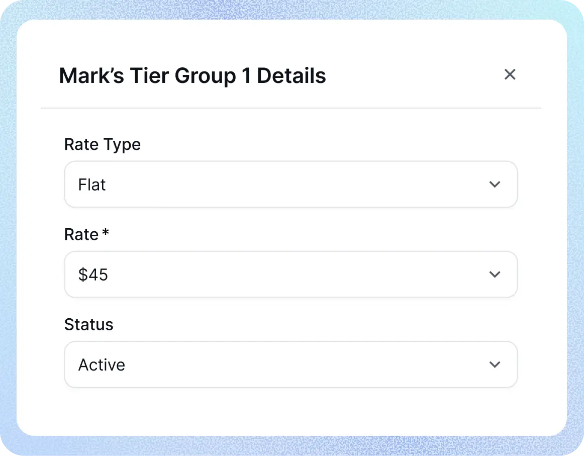 affiliate group specific rate
