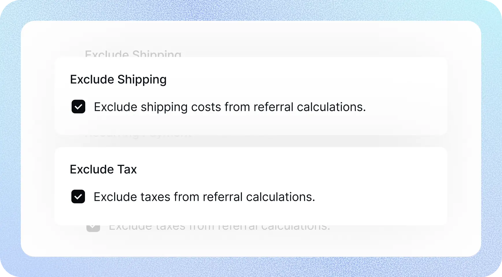 Exclude shipping and tax