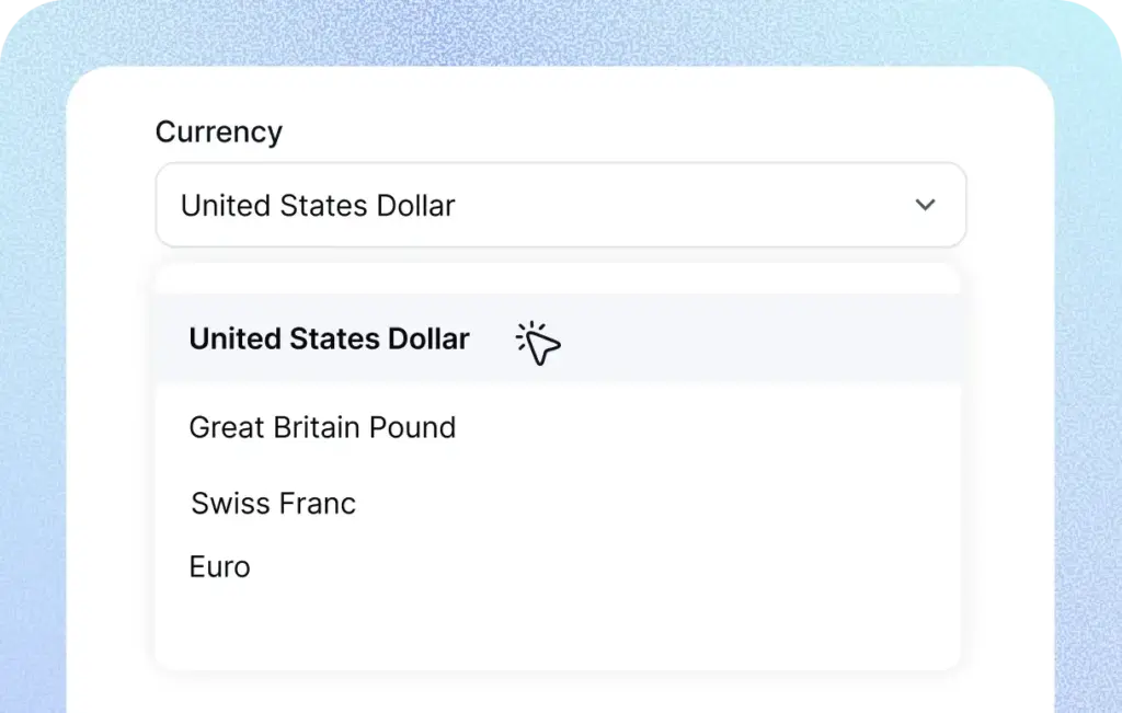 Affiliate currency options