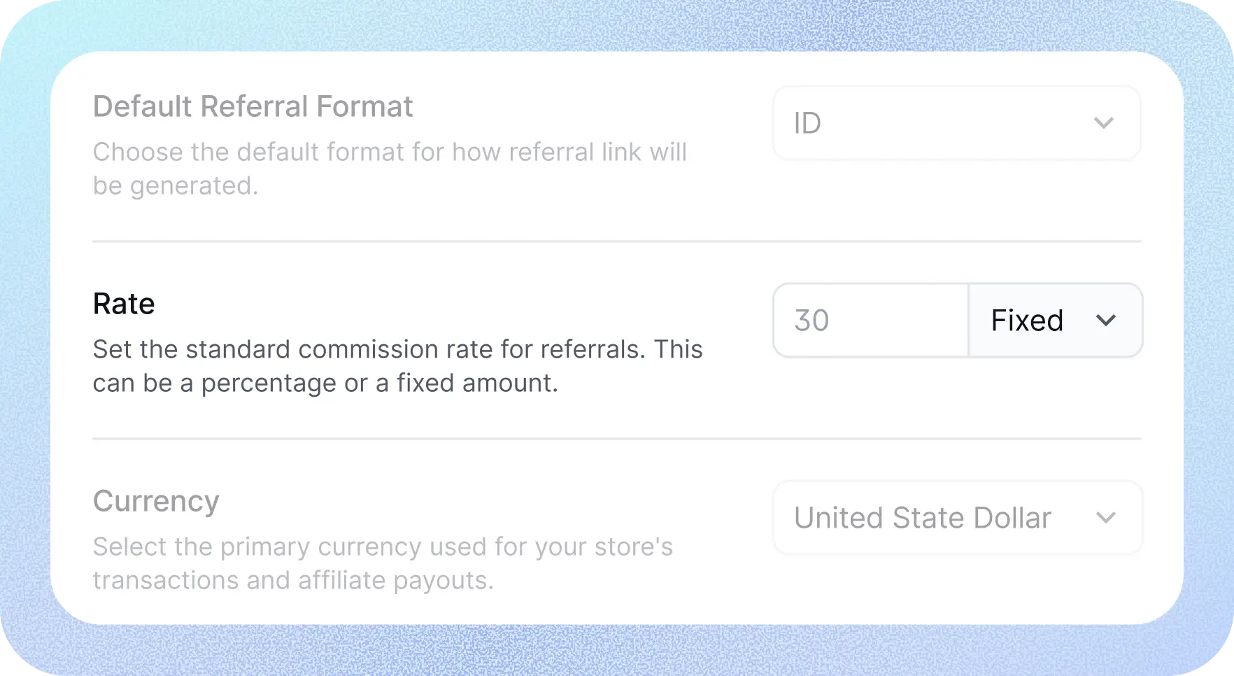 Set affiliate commission for your FluentCart store with FluentAffiliate