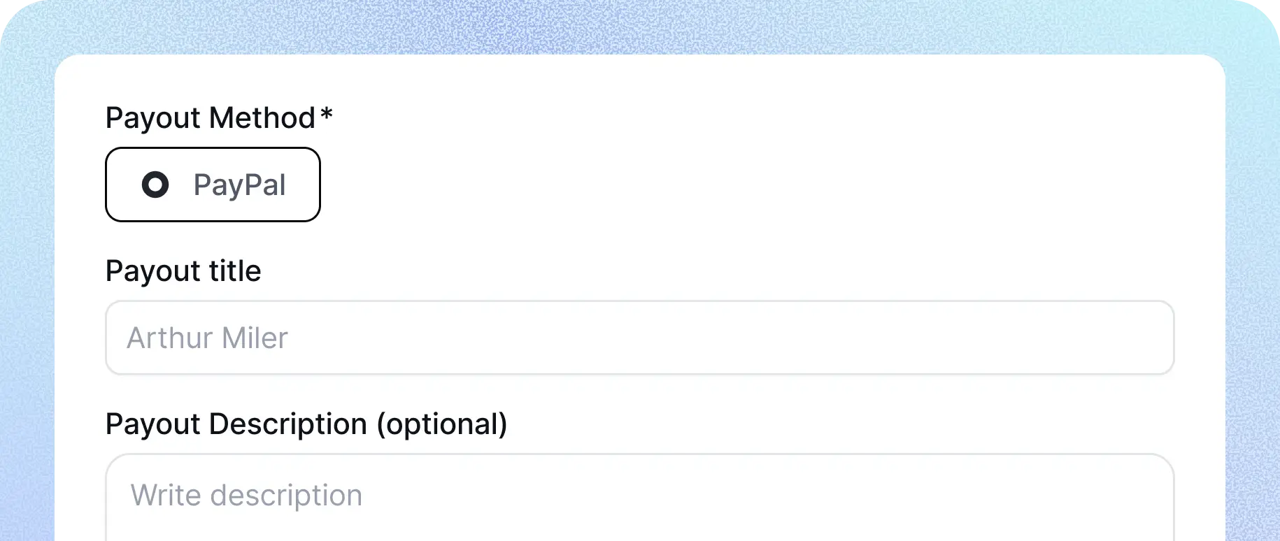 affiliate paypal payout​ of FluentAffiliate