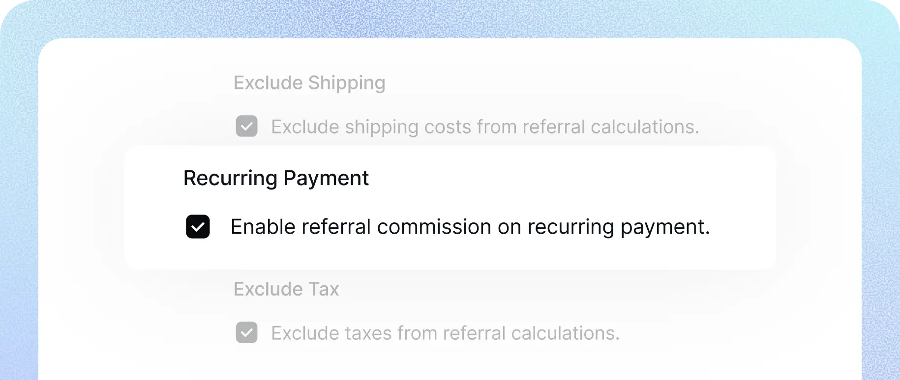 Affiliate recurring commissions feature of FluentAffiliate