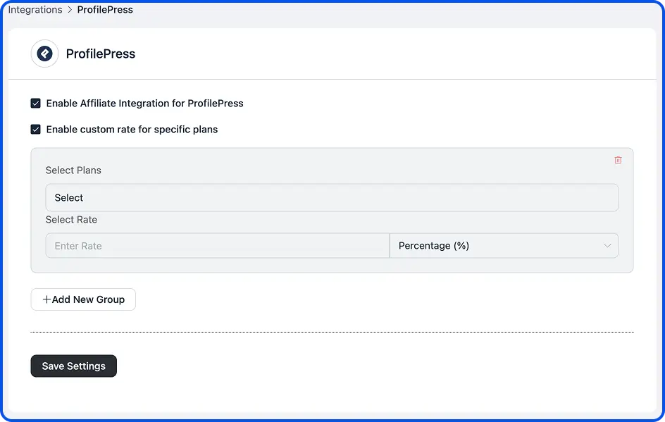 Set Up Custom Affiliate Rates for ProfilePress