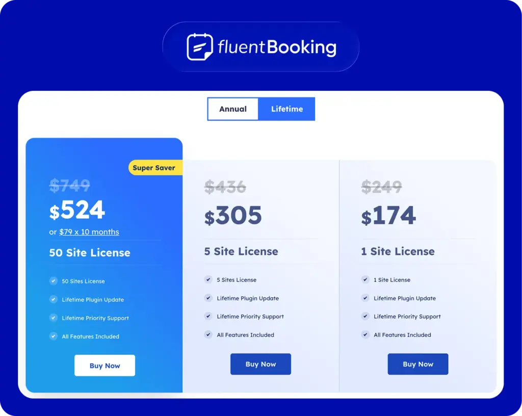 Lifetime deals for WordPress- FluentBooking