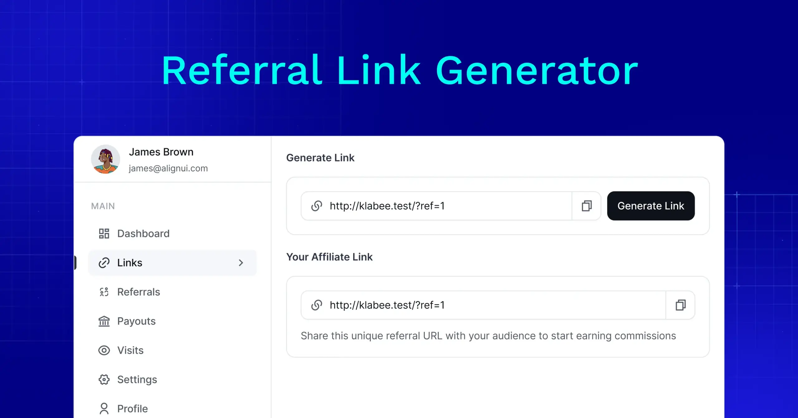 Referral Link Generator- FluentAffiliate