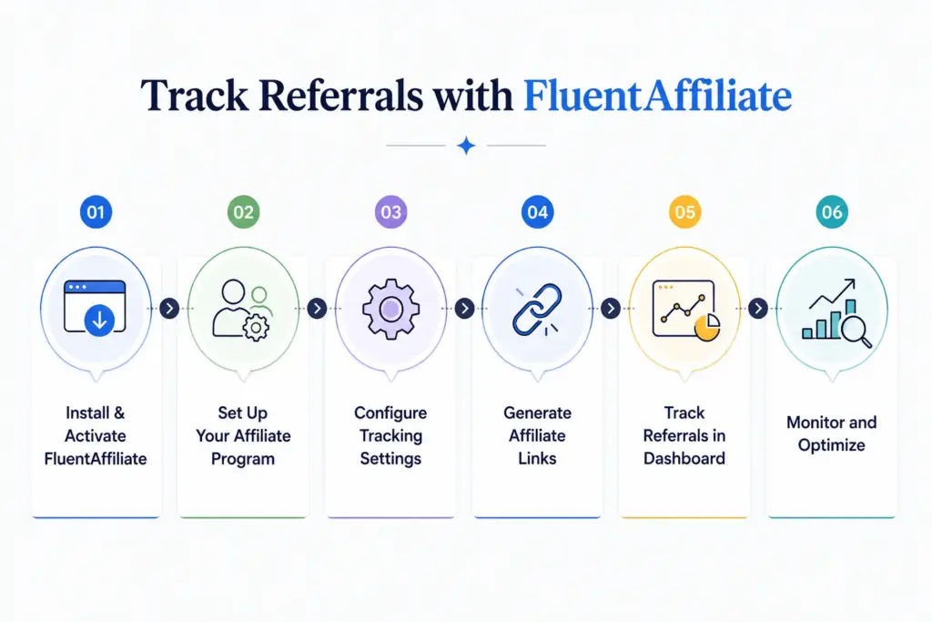 how to track referrals with fluentaffiliate step by step 