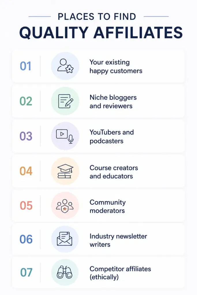 affiliate outreach places to find quality affiliates