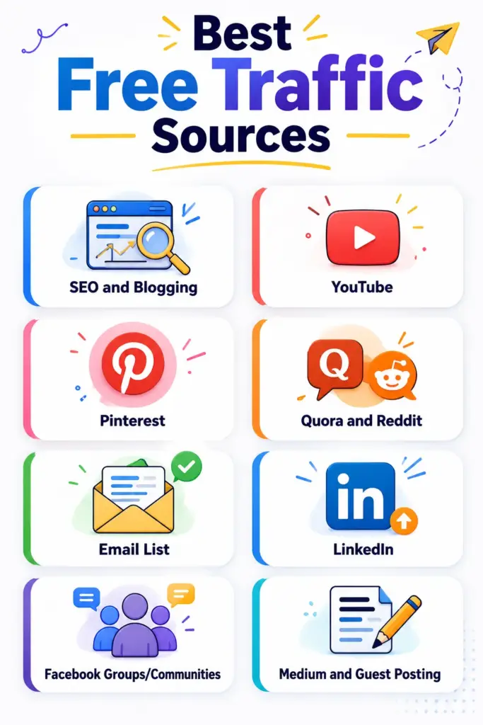 Best Free Traffic Sources for Affiliate Marketing