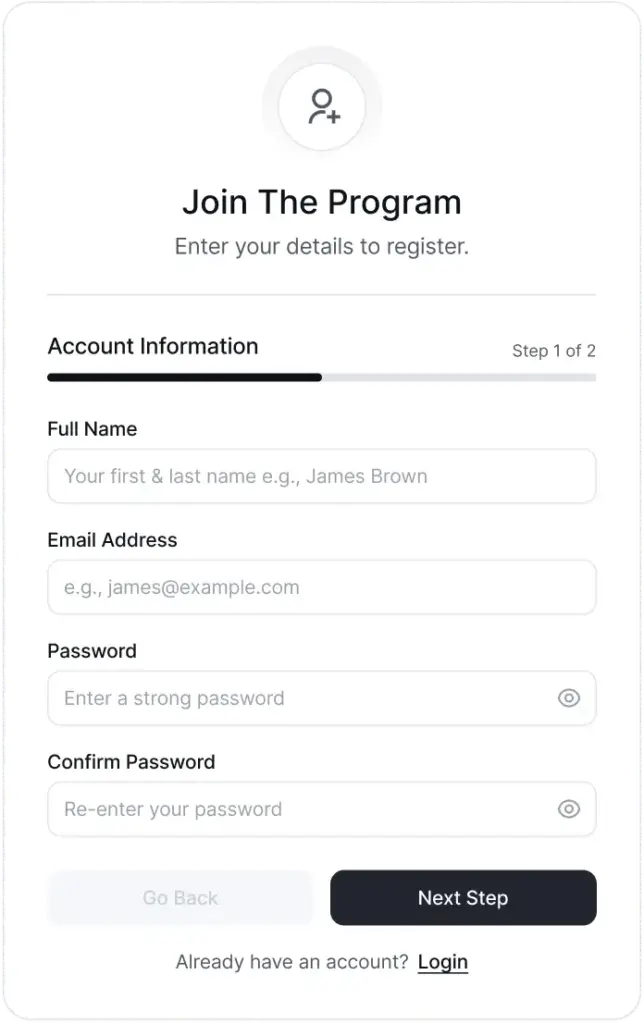 Affiliate registration form of fluentaffiliate