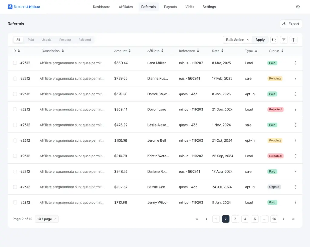 FluentAffiliate referral page