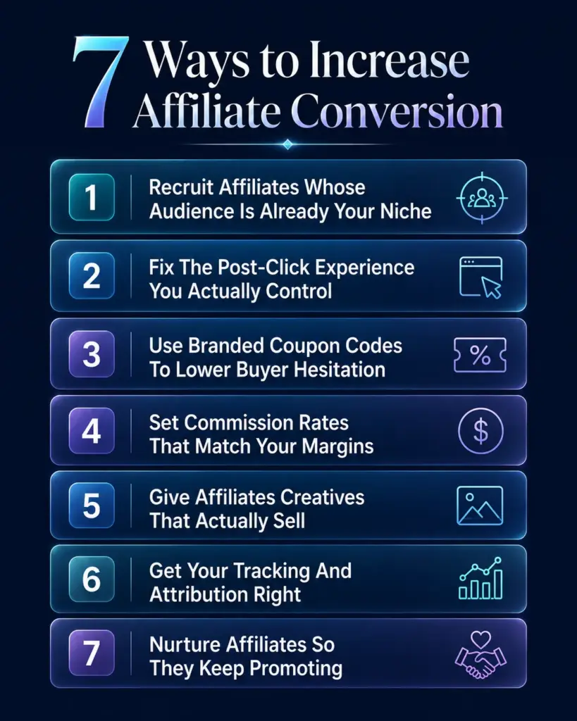 how to increase affiliate conversion for niche ecommerce brands