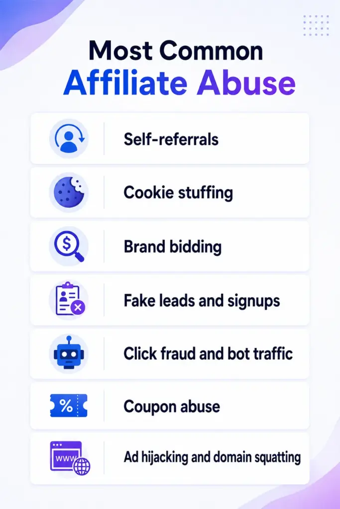 types of affiliate abuse