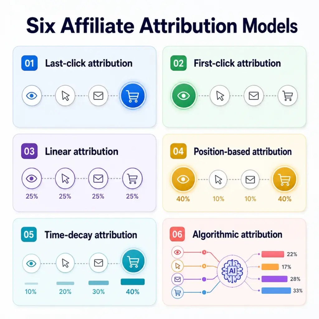 six affiliate attribution models